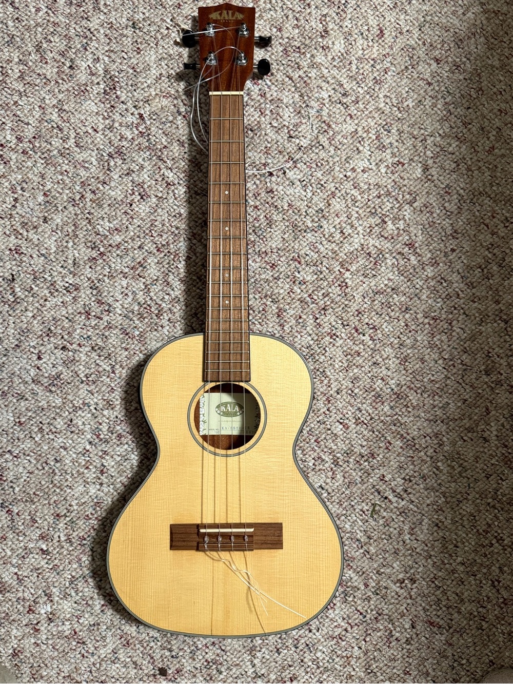 Kala KA-SSTU-TE Solid Spruce Top Tenor Acoustic-Electric Ukulele w/ Gig Bag & Ne